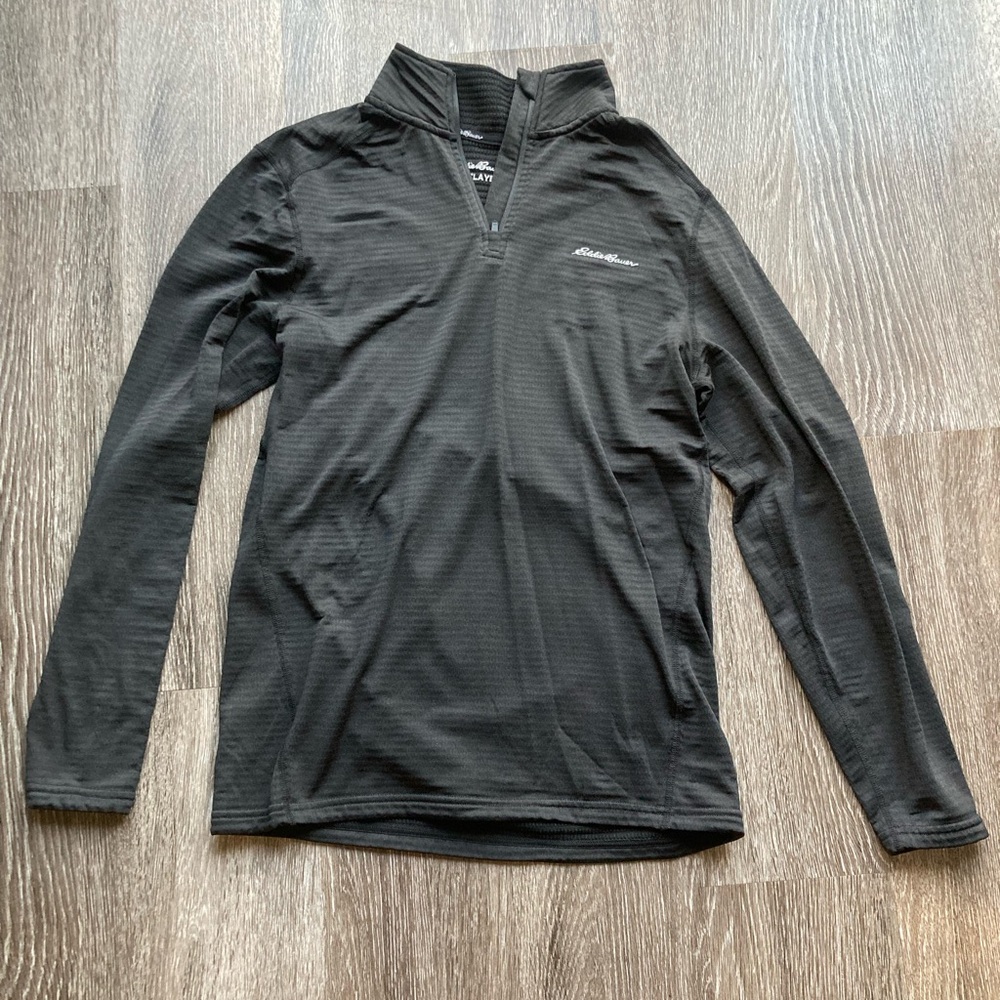 Eddie Bauer Black Long-Sleeve Quarter-Zip Base Layer